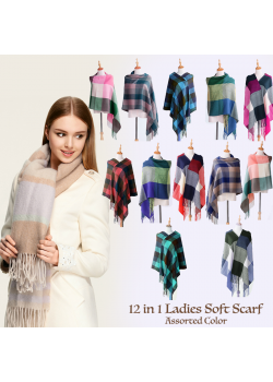 12 In 1 Ladies Soft Scarf Assorted Color, AS357